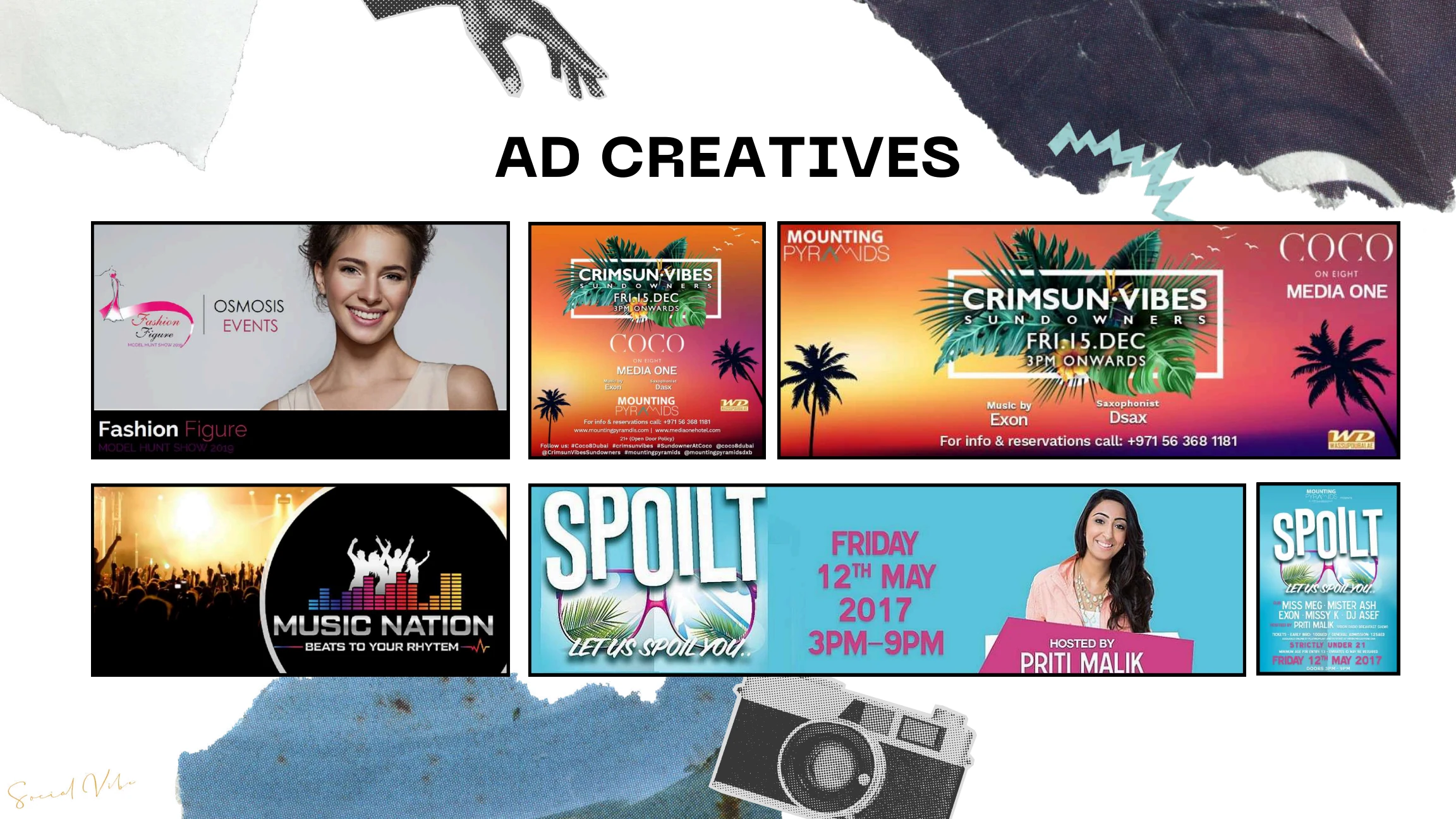 Social Vibe advertising creative selection for events and campaigns