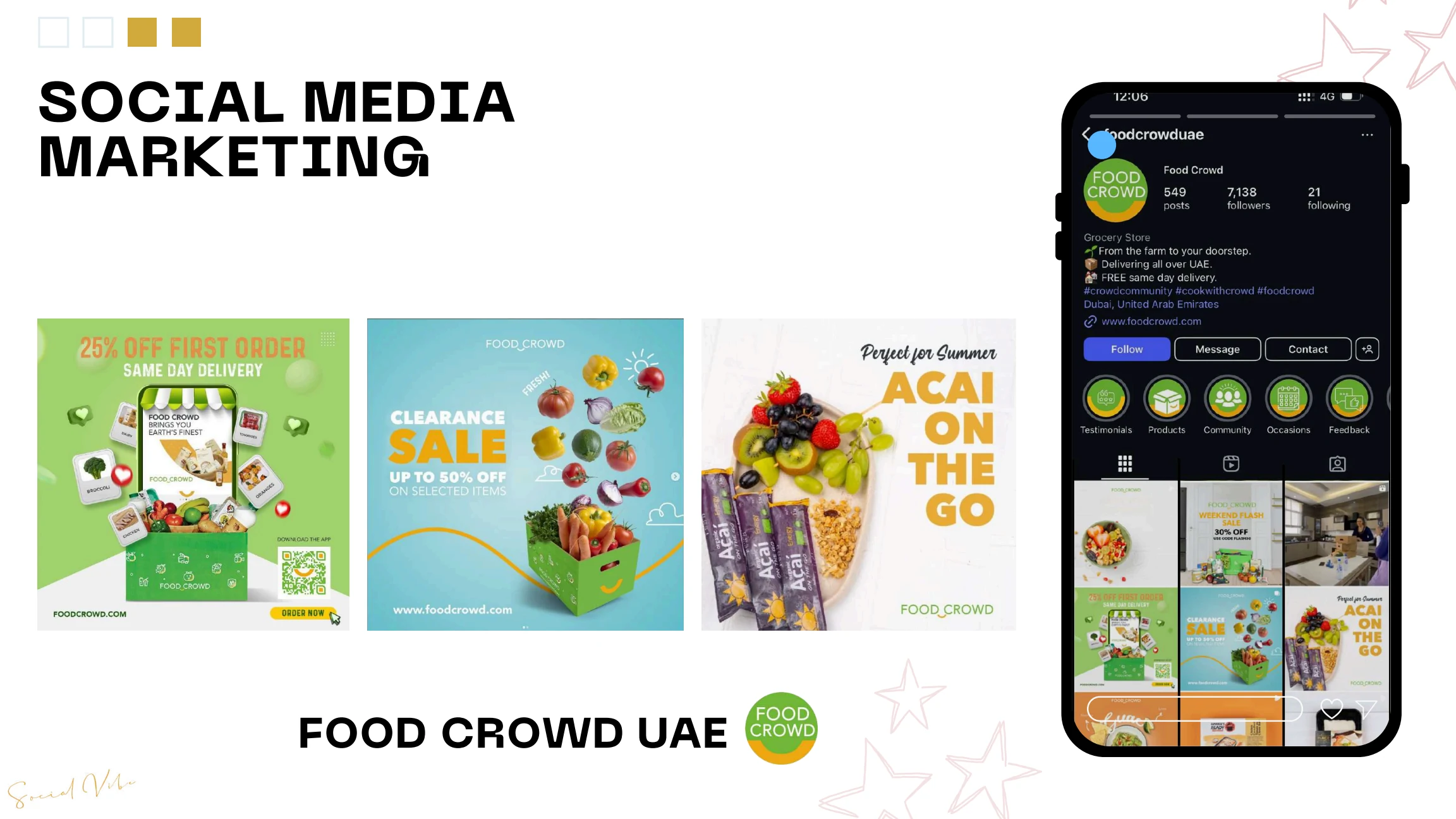 Food Crowd UAE social media content and Instagram presentation